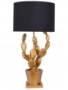 Kaktus Czarno-Złota Lampa Glamour