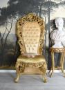 Złote Królewskie Krzesło Fotel Ślub Wesele Meble Barokowe