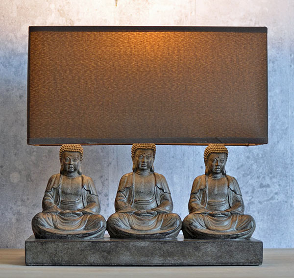 prezent na dzień ojca - Lampa z Trzema Figurami Buddy Styl Orientalny
