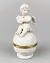 Szkatułka Aniołek z Lirą na Kuli Porcelana