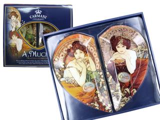 zestaw dwóch talerzy alfons mucha serce