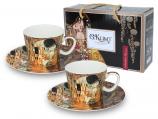 Dwie Filiżanki Espresso z Podstawkami Gustav Klimt Pocałunek