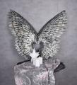 anielskie skrzydła srebrne stylowa dekoracja ściany