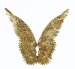 anielskie złote skrzydła dekoracja ścienna
