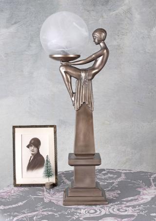 lampa figura kobiety max le verrier art deco