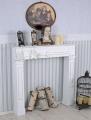 biała obudowa kominkowa styl shabby chic