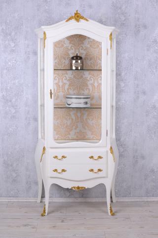 biała witryna w stylu barokowym 65 x 40 x 180 cm