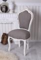 krzesło z szarą tapicerką w stylu barokowym