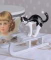 szkatułka na biżuterię kotek biało-czarny styl faberge