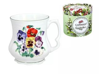 bratki kubek styl wiktoriański kubek babuni