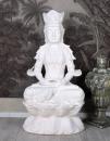 Budda w Pozycji Lotosu Biała Figura Styl Orientalny 120 cm