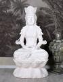 budda w pozycji lotosu biała figura styl orientalny 120 cm
