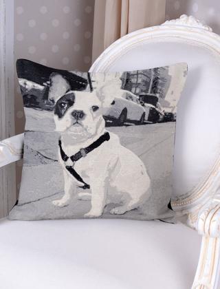 buldog francuski poszewka dekoracyjna w stylu retro