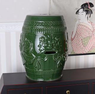 ceramiczny zielony stołek kolumna styl azjatycki 45 cm