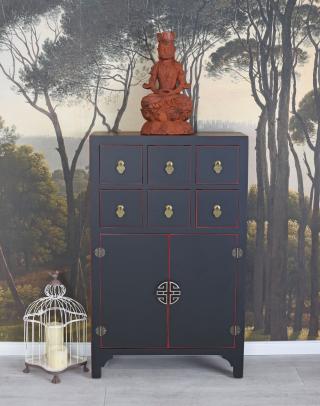 szafa ślubna komoda styl orientalny czarna 102 cm