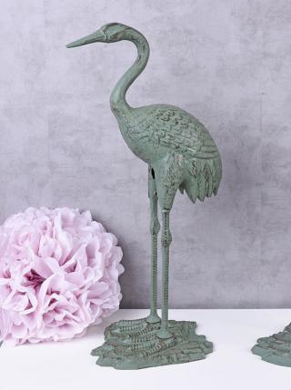 czapla żeliwna figura ogrodowa 76 cm