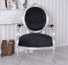Ekskluzywny Czarno-Srebrny Fotel
