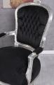 czarno-srebrny fotel w stylu barokowym