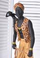 figura czarnoskórego mężczyzny z klatką styl kolonialny 60 cm