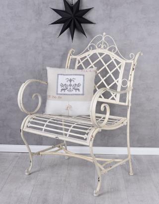 wyjątkowy metalowy fotel shabby chic