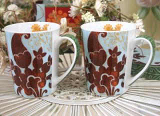 luksusowe kubki porcelanowe - floral melange