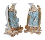 Dwa Świeczniki Figury Aniołów Styl Renesansowy