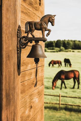 dzwonek figura konia dekoracje ściany styl rustykalny
