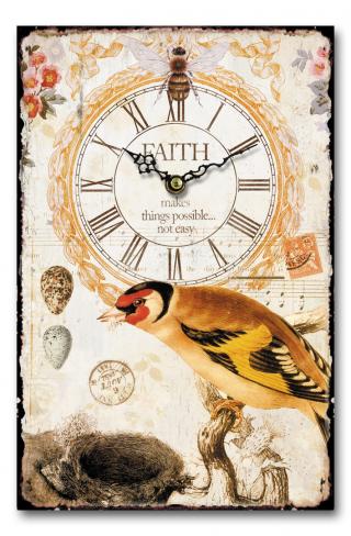 faith - zegar w stylu prowansalskim