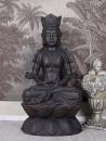 Medytujący Budda Czarna Figura Styl Orientalny 120 cm