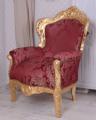 fotel w stylu barokowym bordowa tapicerka