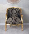 Fotel Czarno-Złoty Meble Barokowe