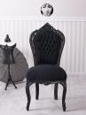 Tapicerowane Czarne Krzesło w Stylu Barokowym