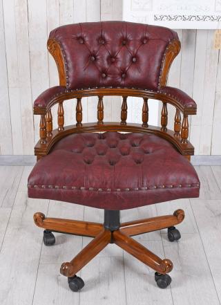 fotel biurowy chesterfield obrotowy styl angielski