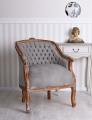 fotel styl barokowy szary aksamit