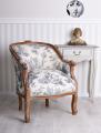 fotel uszak styl barokowy toile de jouy