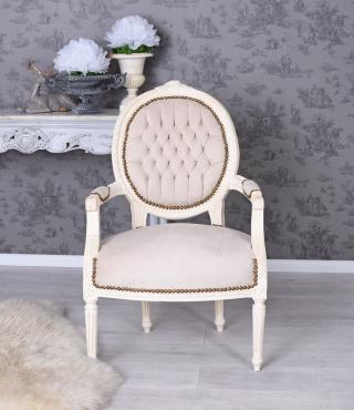 fotel w stylu barokowym shabby chic