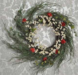 goździki piękny wianek dekracyjny shabby chic