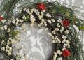 goździki piękny wianek dekracyjny shabby chic