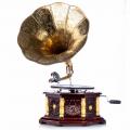 retro gramofon zdobiona tuba vintage