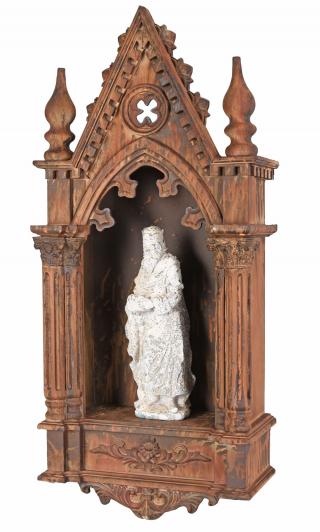 kapliczka domowy ołtarzyk z figurą styl gotycki 82 cm