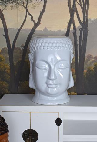 kolumna kwietnik feng shui biała głowa buddy 44 cm