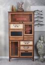 Komoda Loftowa z Szufladami i Witrynką „Gentlemen’s Barber Shop” Styl Industrialny Meble Loftowe