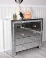 komoda pięć szuflad 95 x 38 cm styl glamour meble lustrzane