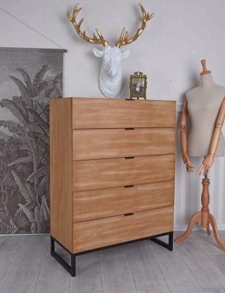 wysoka komoda styl vintage 116 x 85 cm kolekcja lata 50. xx wieku