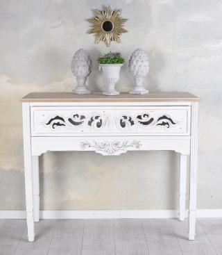 konsolka ażurowa szuflada styl rustykalny shabby chic