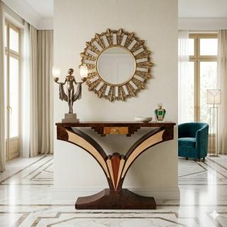 wyjątkowa konsolka jedna szuflada styl art deco