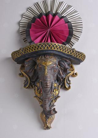 konsolka z głową słonia styl orientalny