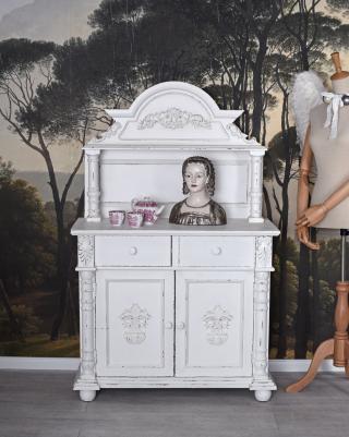 kredens styl prowansalski shabby chic biały 142 cm