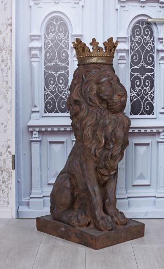 lew w złotej koronie figura styl renesansowy 92cm
