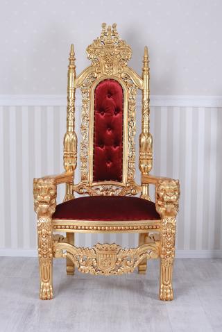 królewski fotel meble barokowe 160 cm
